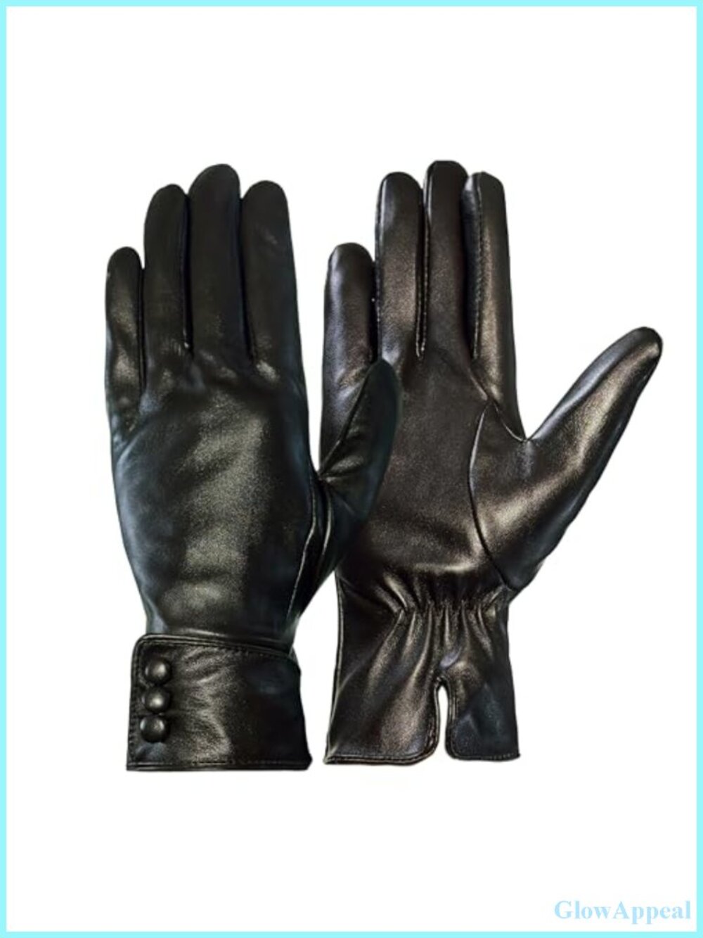 Women's Faux Leather Touch Screen Gloves Fleece Lined Windproof